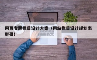 网页专题栏目设计方案（网站栏目设计规划表胖哥）